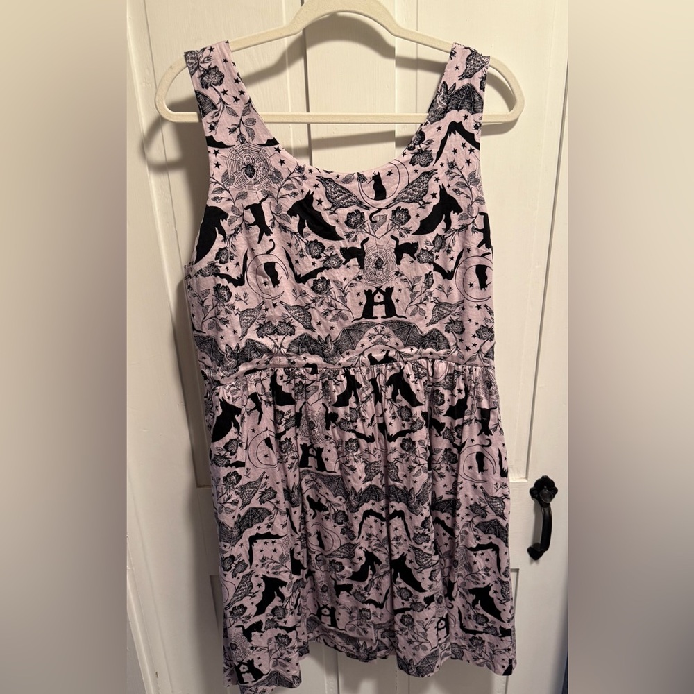 EUC XL ModCloth Purple Halloween Pattern Sleeveless Dress